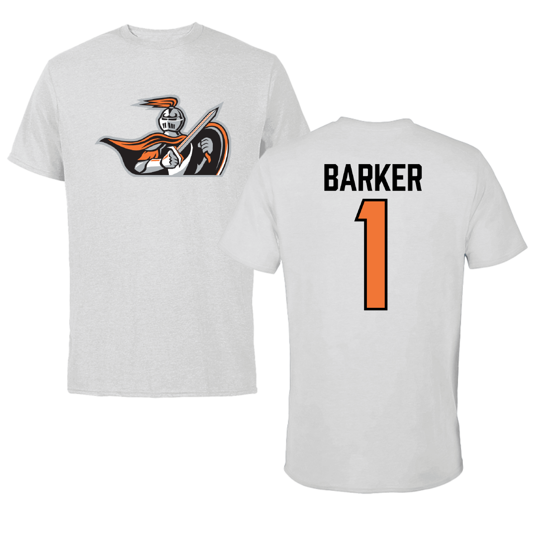 Heidelberg University Lacrosse Light Gray Tee - #1 Charles Barker
