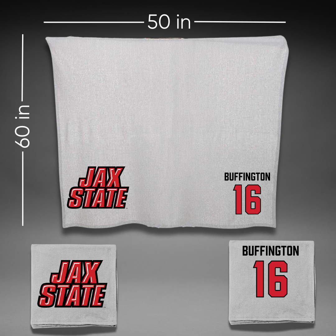 Jacksonville State University Softball Gray Blanket - #16 Hannah Buffington