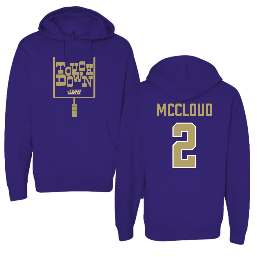 James Madison University Football Purple Touchdown Hoodie - #2 Jordan McCloud