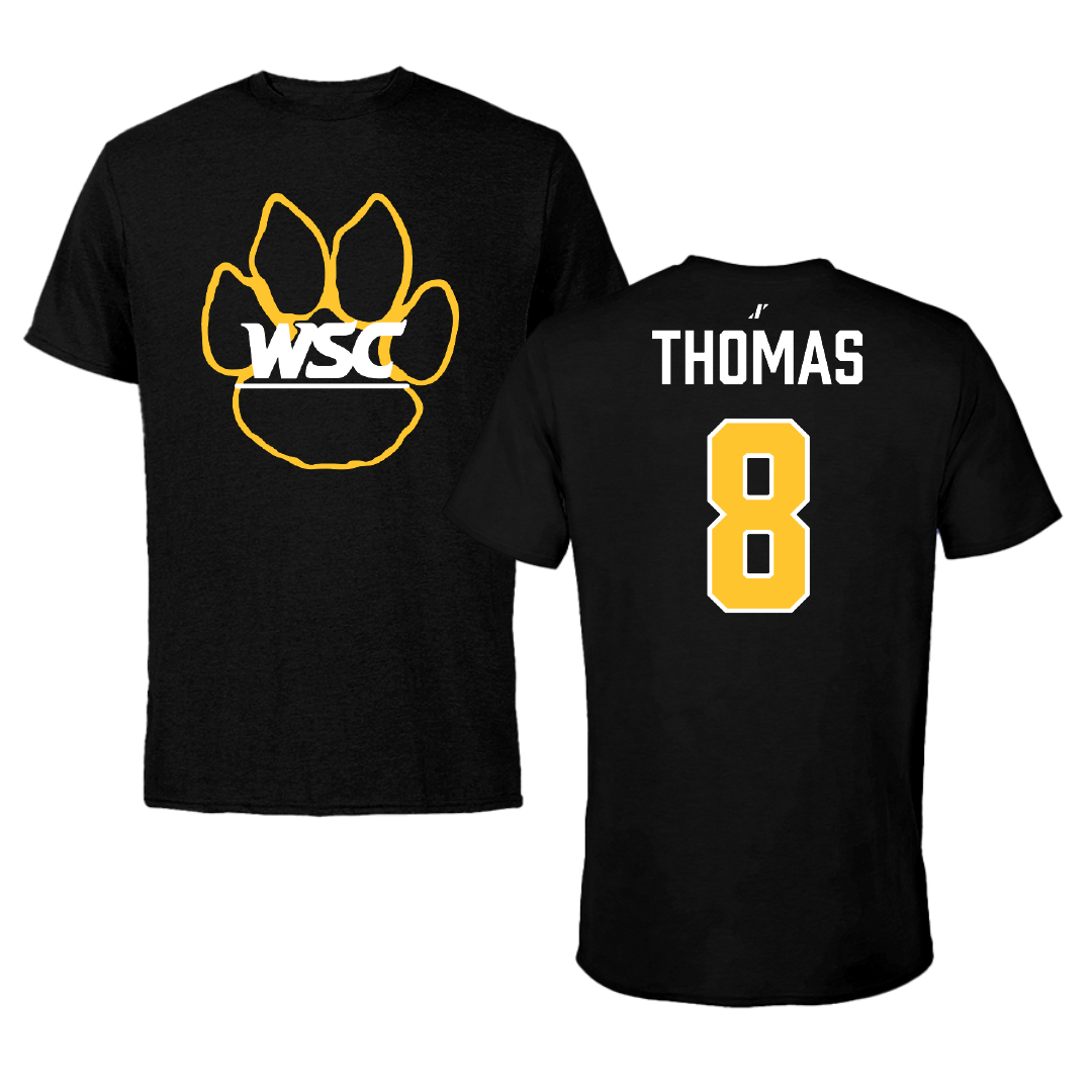 Wayne State College (Nebraska) Rugby (W) Black Performance Tee - #8 Sydney Thomas