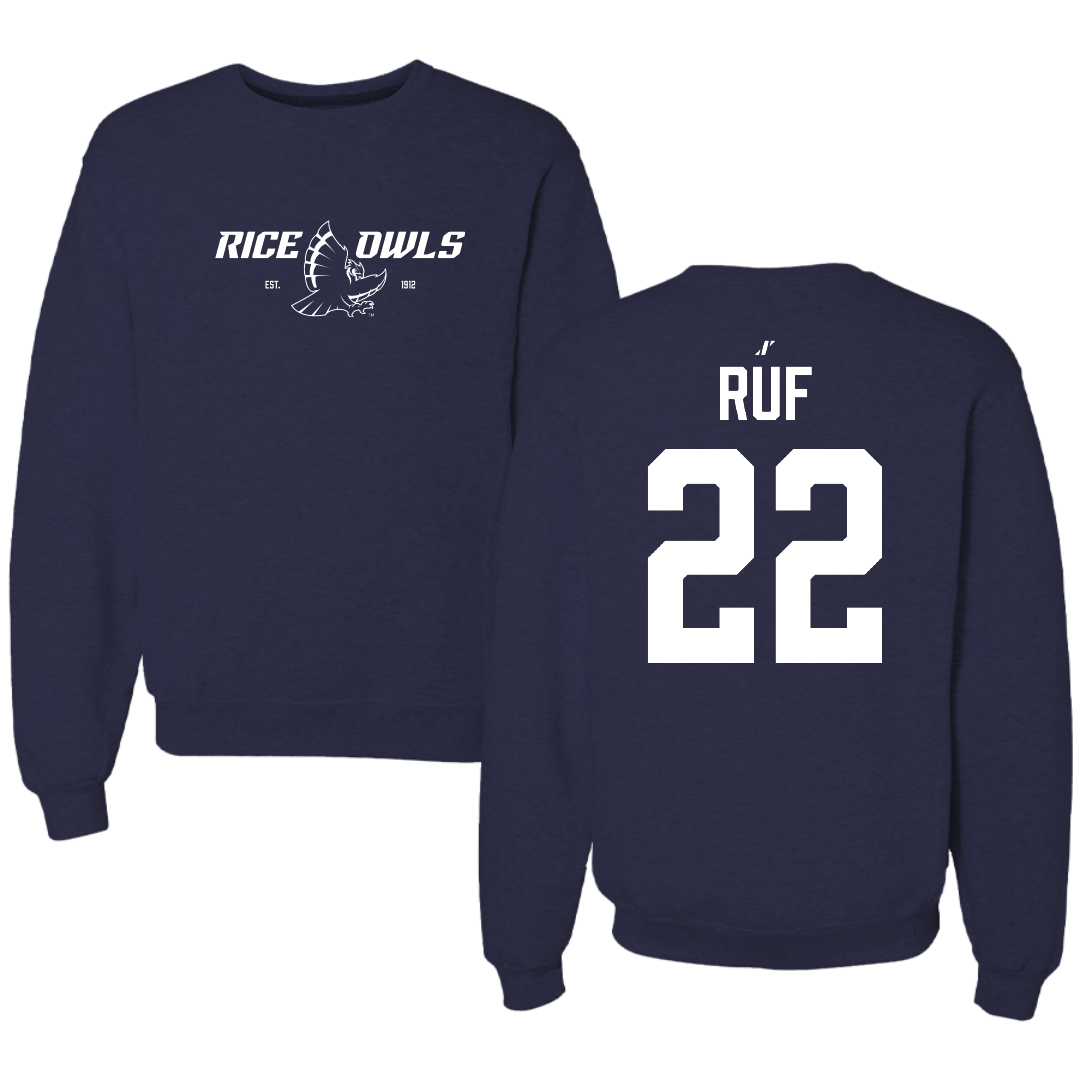 Rice University Soccer Navy General Crewneck - #22 Kirsten Ruf