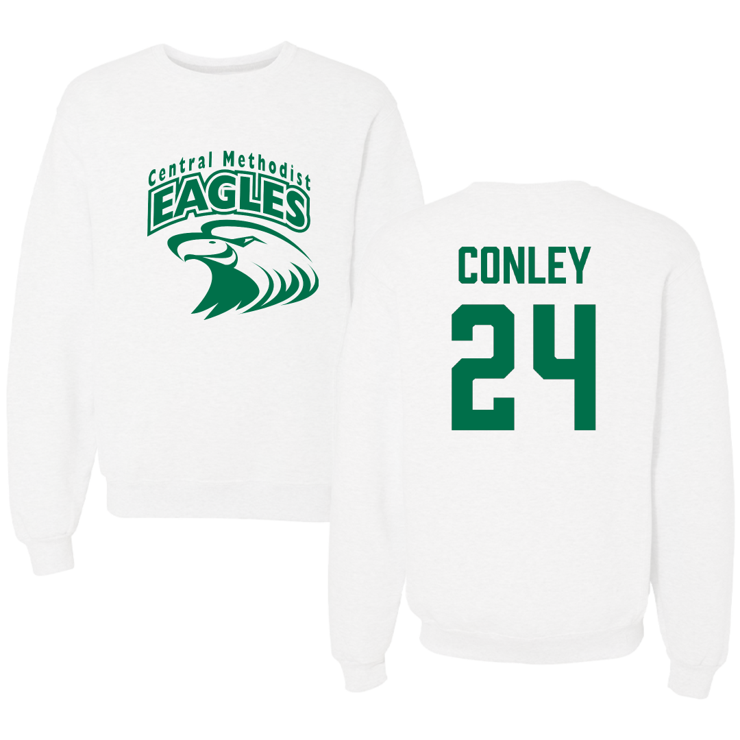 Central Methodist University Soccer (M) White Crewneck - #24 Chris Conley