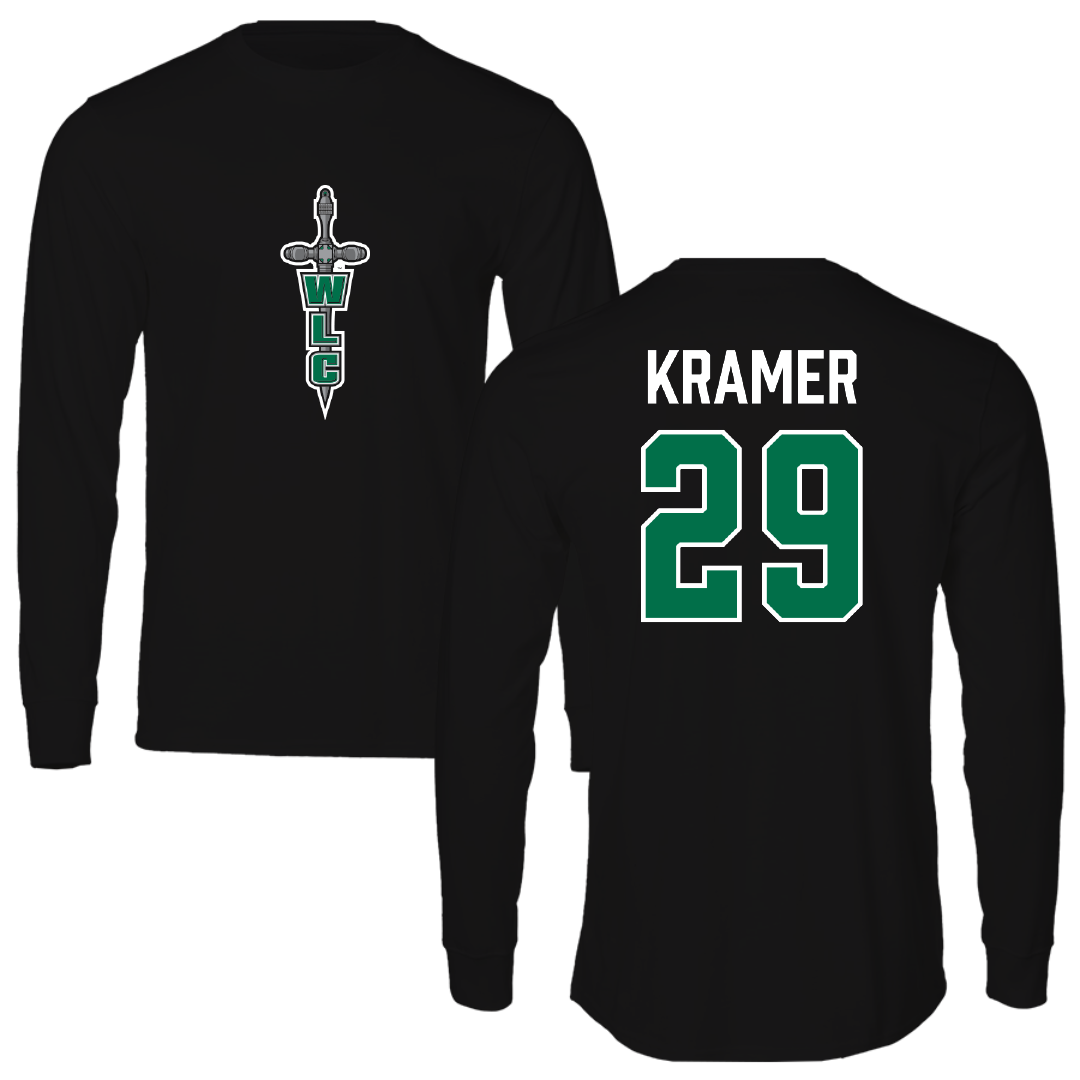 Wisconsin Lutheran College Baseball Black Performance Long Sleeve - #29 Malachi Kramer