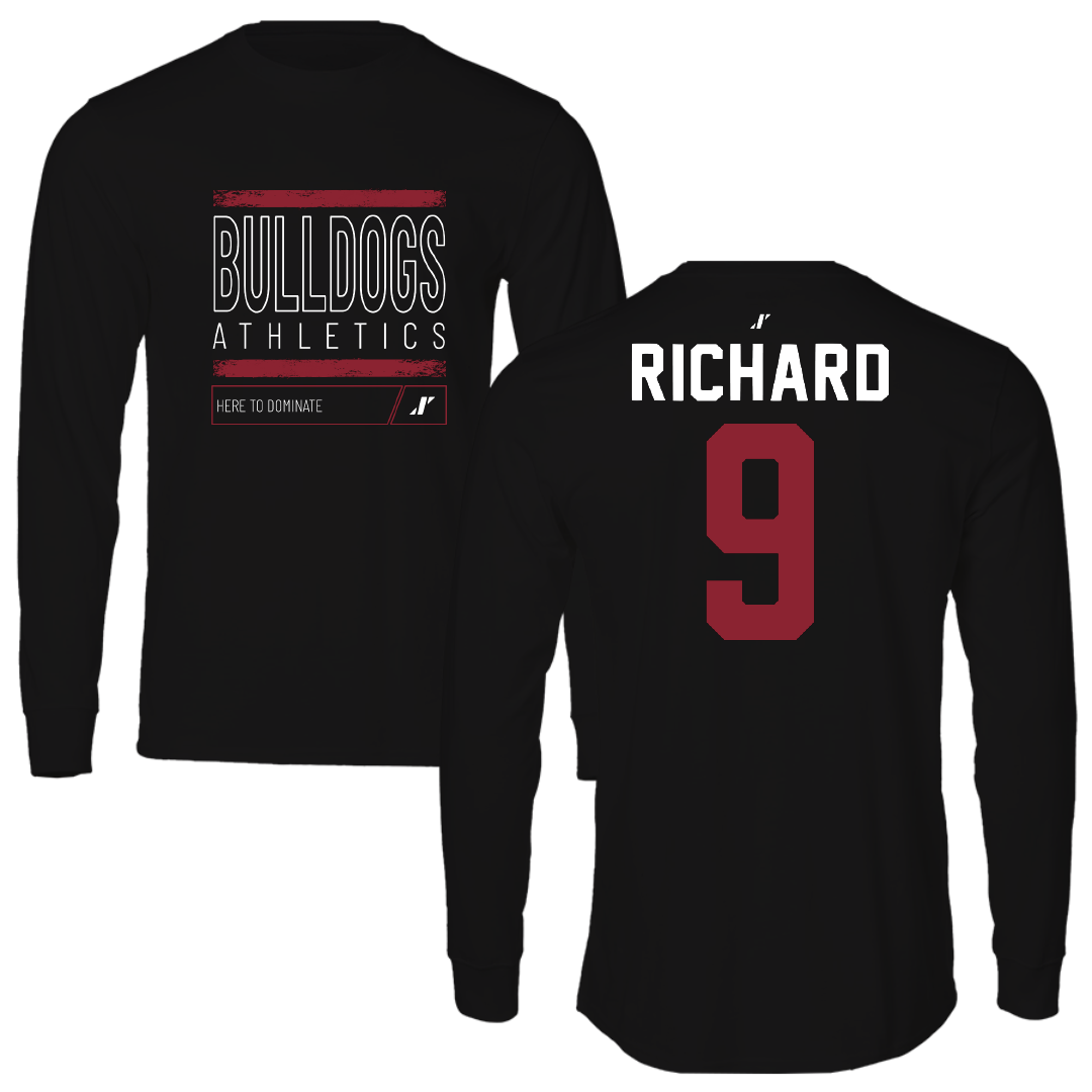 Dean College Soccer Black Dominate Performance Long Sleeve - #9 Jake Richard