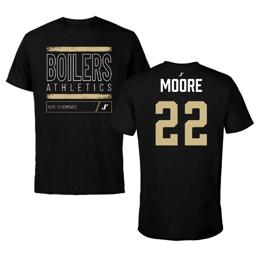 Purdue University Softball Black Dominate Tee - #22 Malone Moore