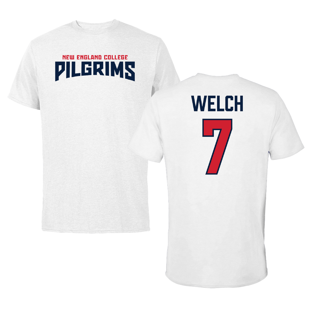 New England College Basketball (M) White Classic Tee - #7 Jayden Welch