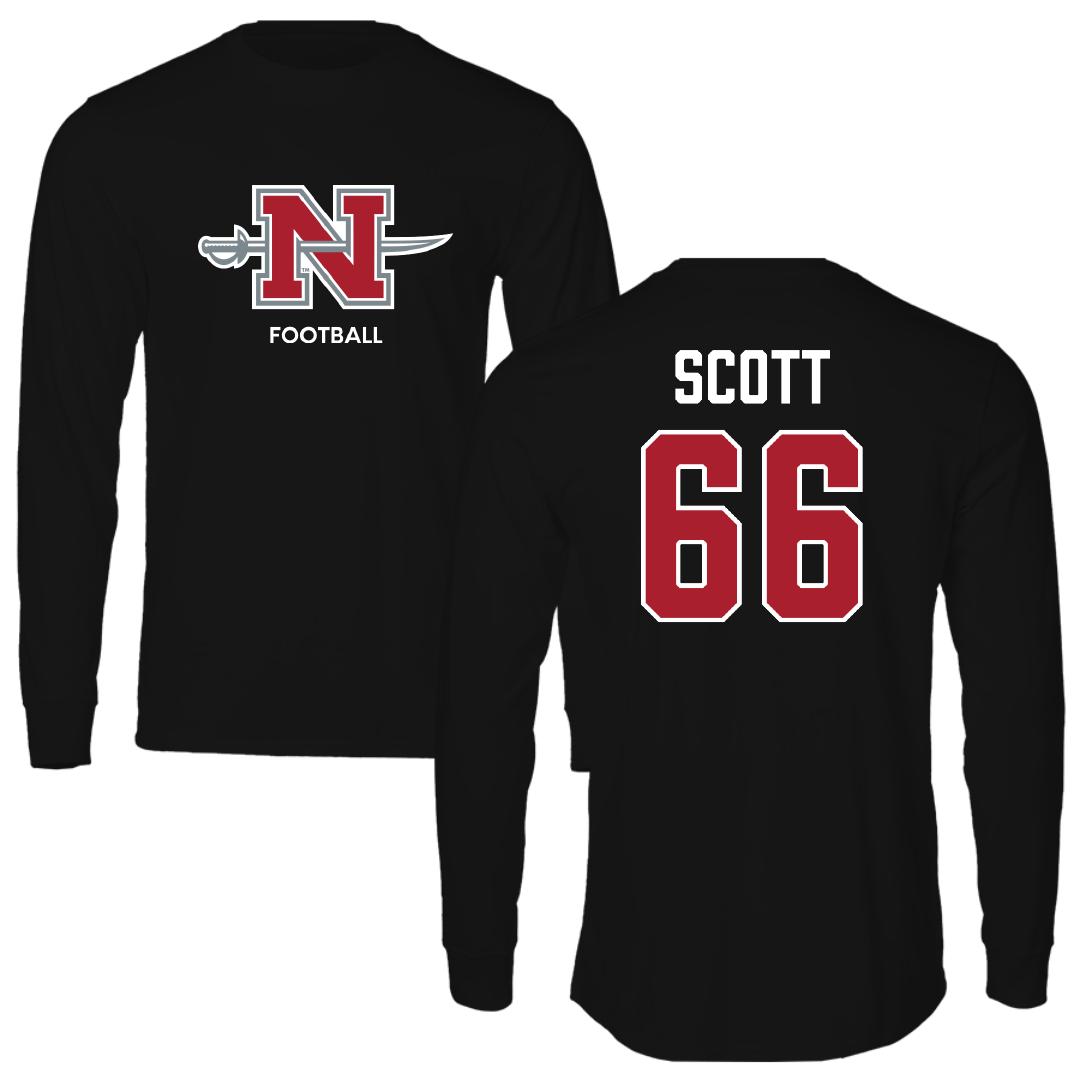 Nicholls State University Football Black Mascot Long Sleeve - #66 Sameij Scott