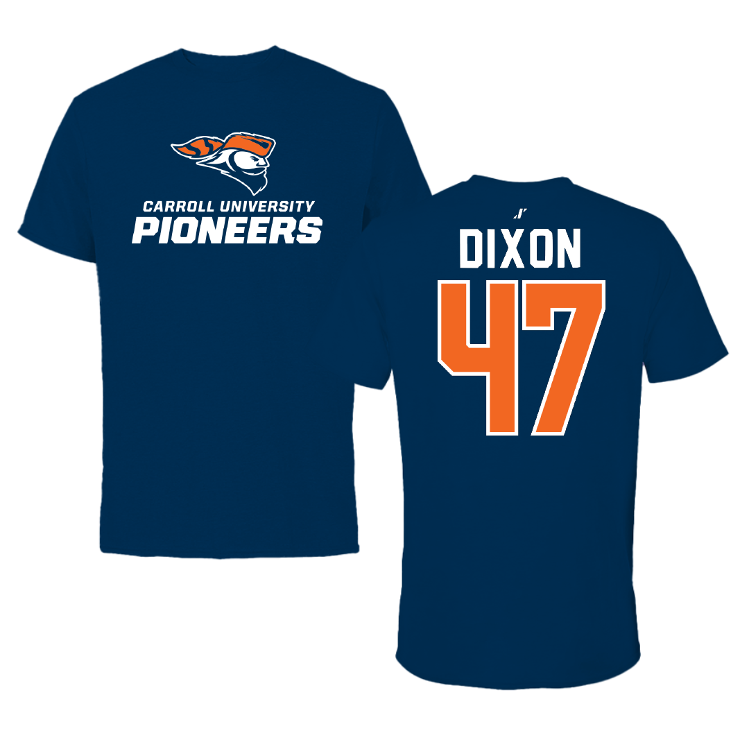 Carroll University Football Navy Tee - #47 Larsen Dixon