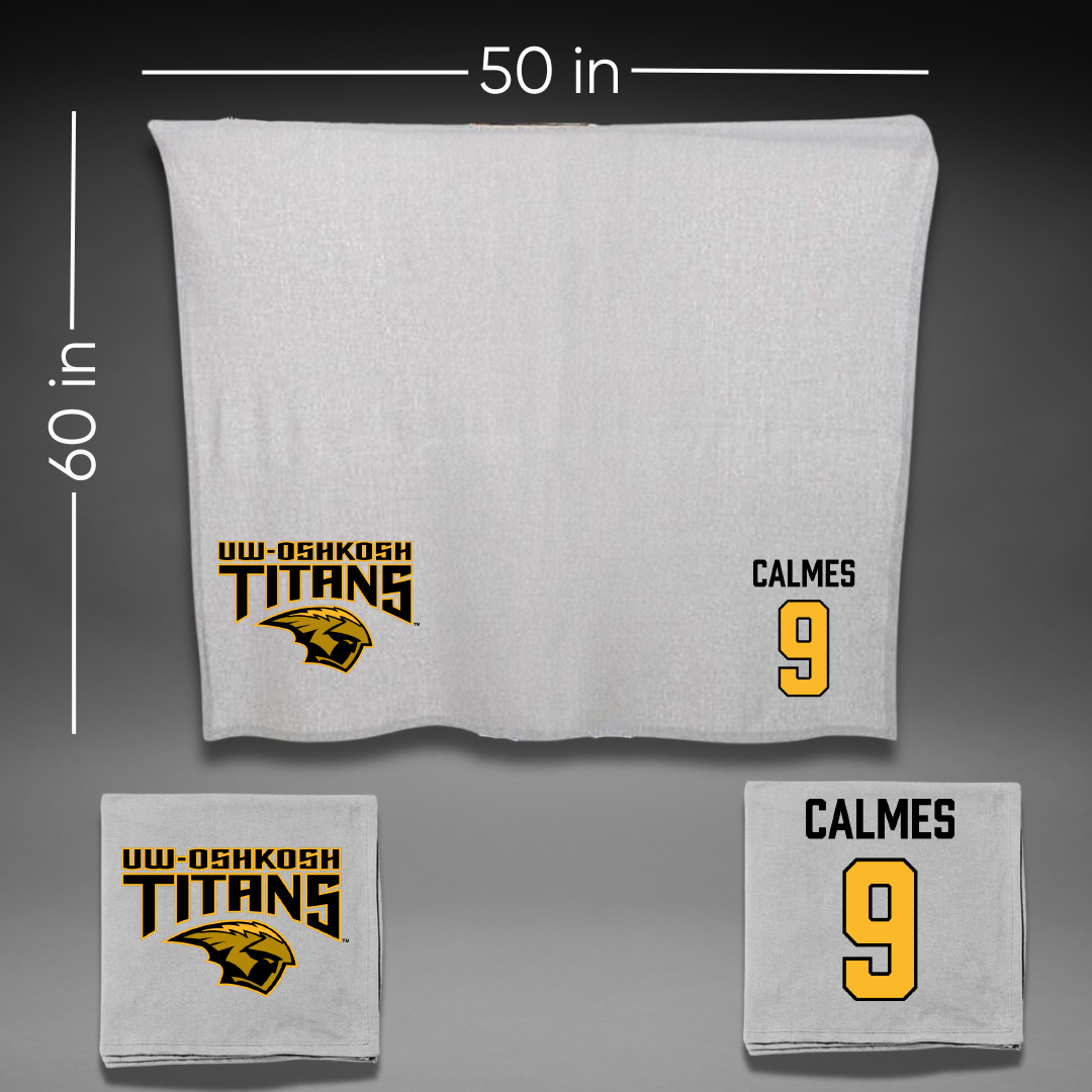 University of Wisconsin-Oshkosh Softball Gray Blanket - #9 Skyler Calmes