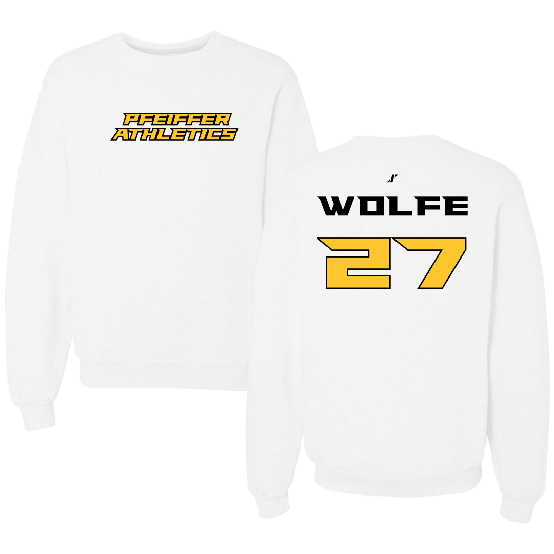 Pfeiffer University Soccer (W) White Crewneck - #27 Austyn Wolfe