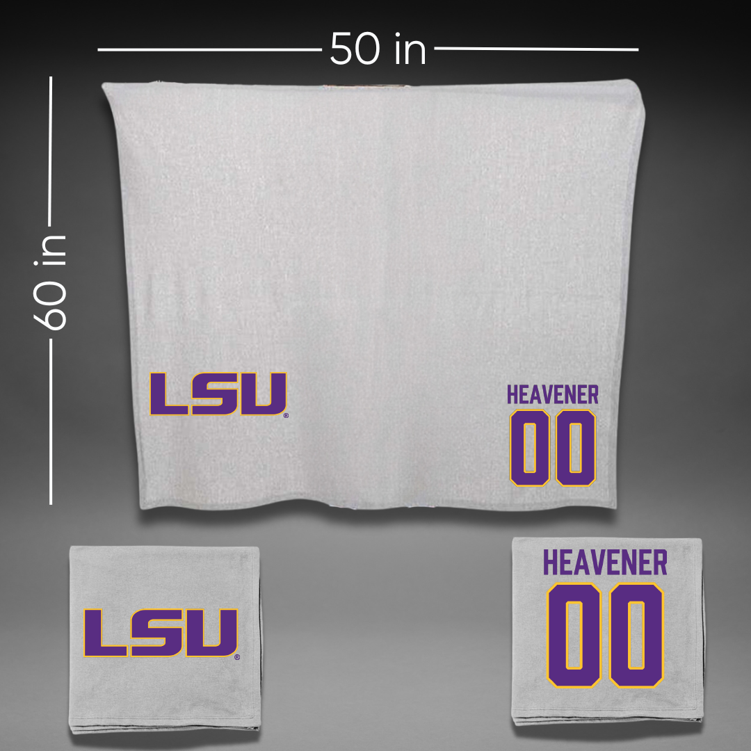 Louisiana State University Softball Gray Blanket - #00 Jayden Heavener