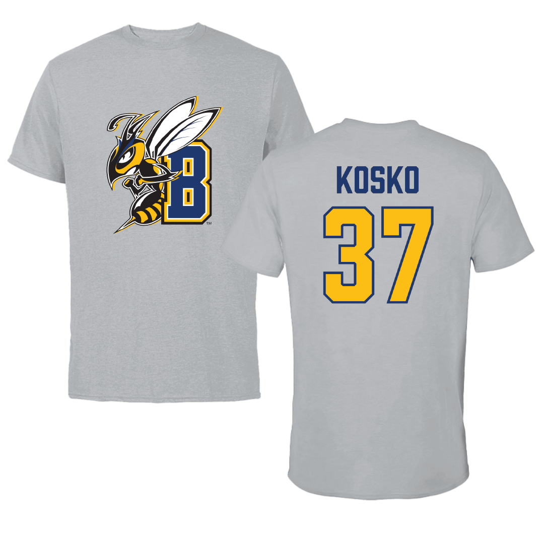 Montana State University Billings Baseball Sport Gray Tee - #37 Joseph Kosko