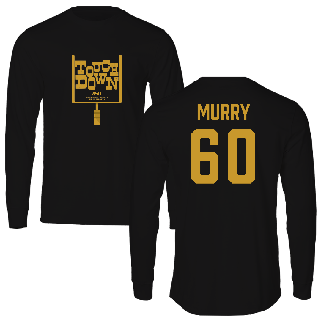 Alabama State University Football Black Touchdown Long Sleeve - #60 Izaac Murry