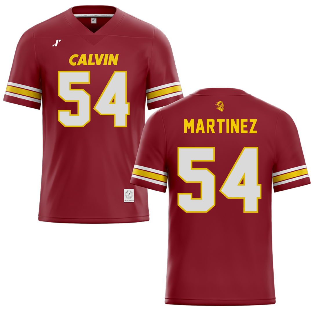 Calvin University Maroon Football Jersey - #54 Morgan Martinez