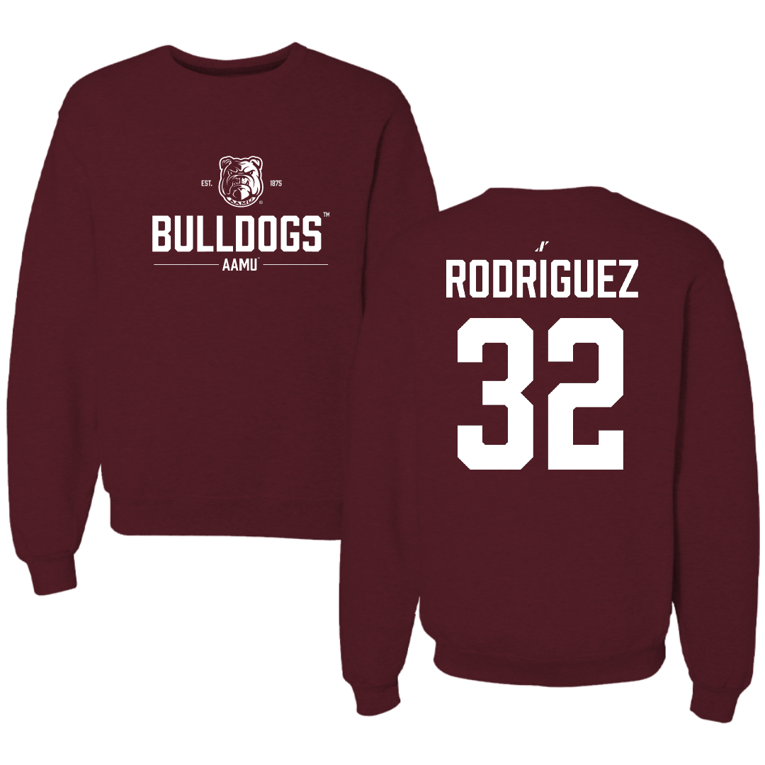 Alabama A&M University Baseball Maroon General Crewneck - #32 Edgar Rodriguez