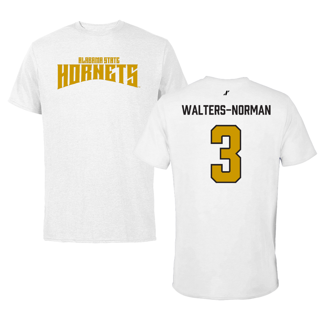Alabama State University Basketball (W) White Classic Tee - #3 Takya Walters-Norman