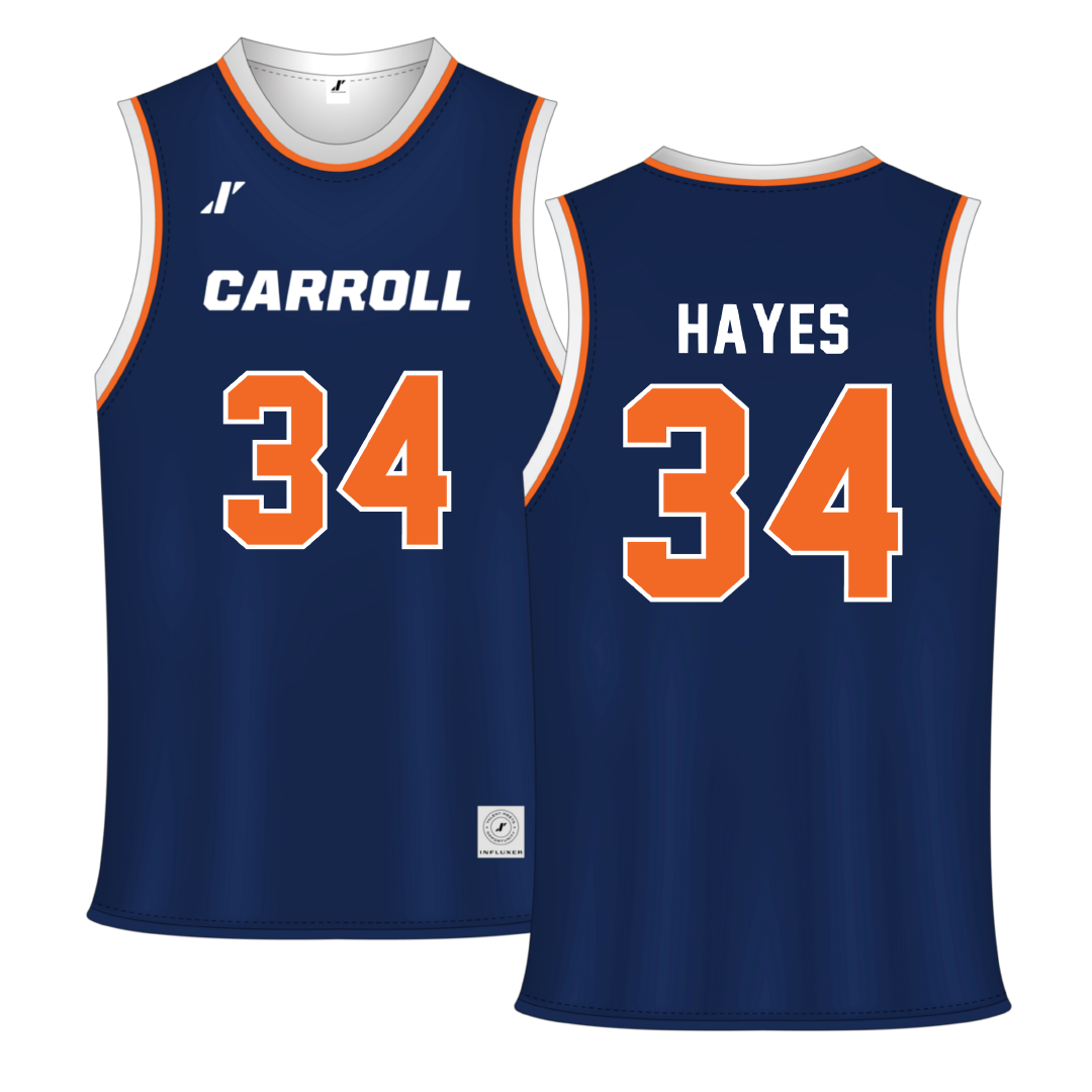Carroll University Navy Basketball Jersey - #34 Payton Hayes