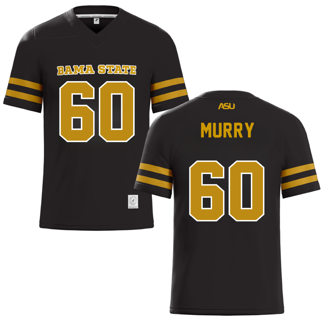 Alabama State University Black Football Jersey - #60 Izaac Murry