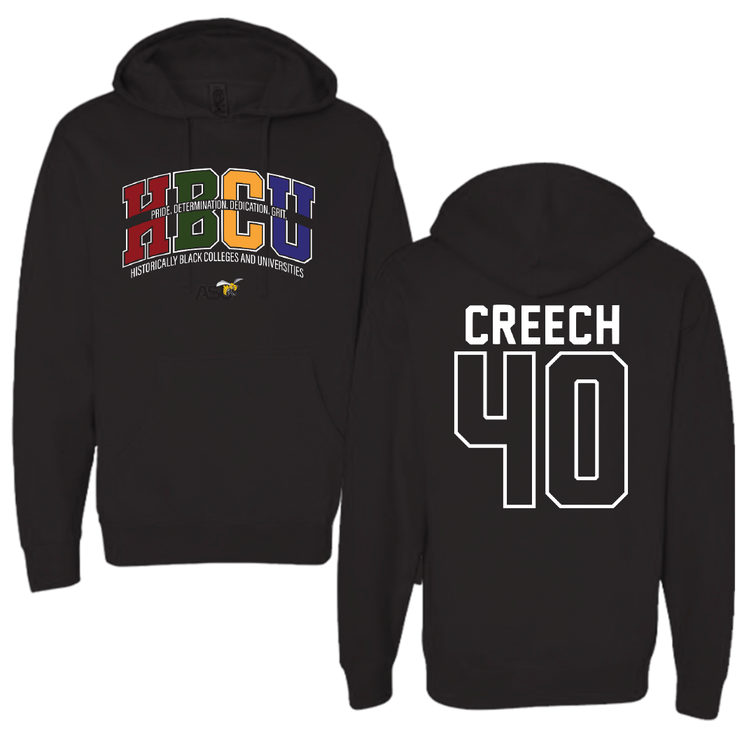 Alabama State University Football Black HBCU Hoodie - #40 Dylan Creech