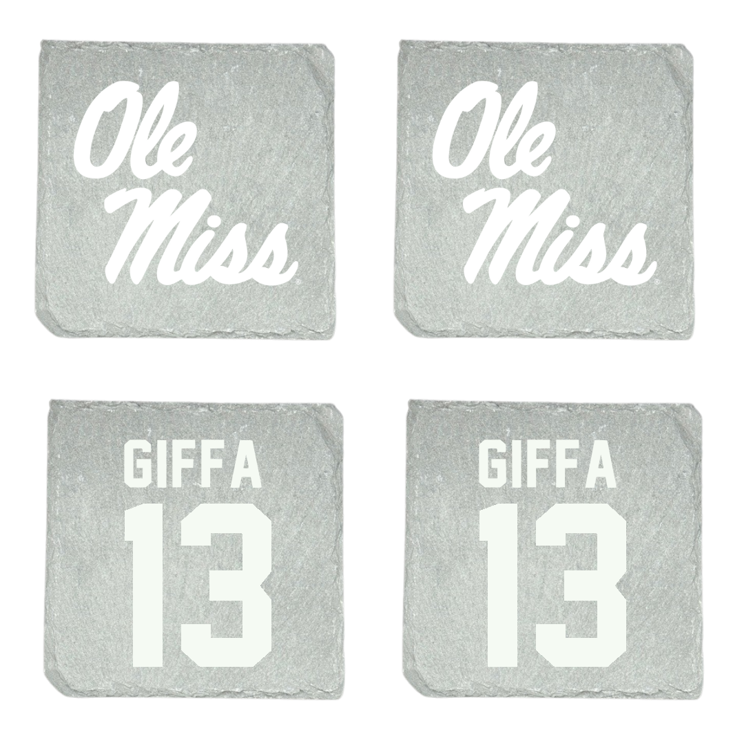 Ole Miss Basketball (M) Stone Coaster (4 Pack)  - #13 Kezza Giffa