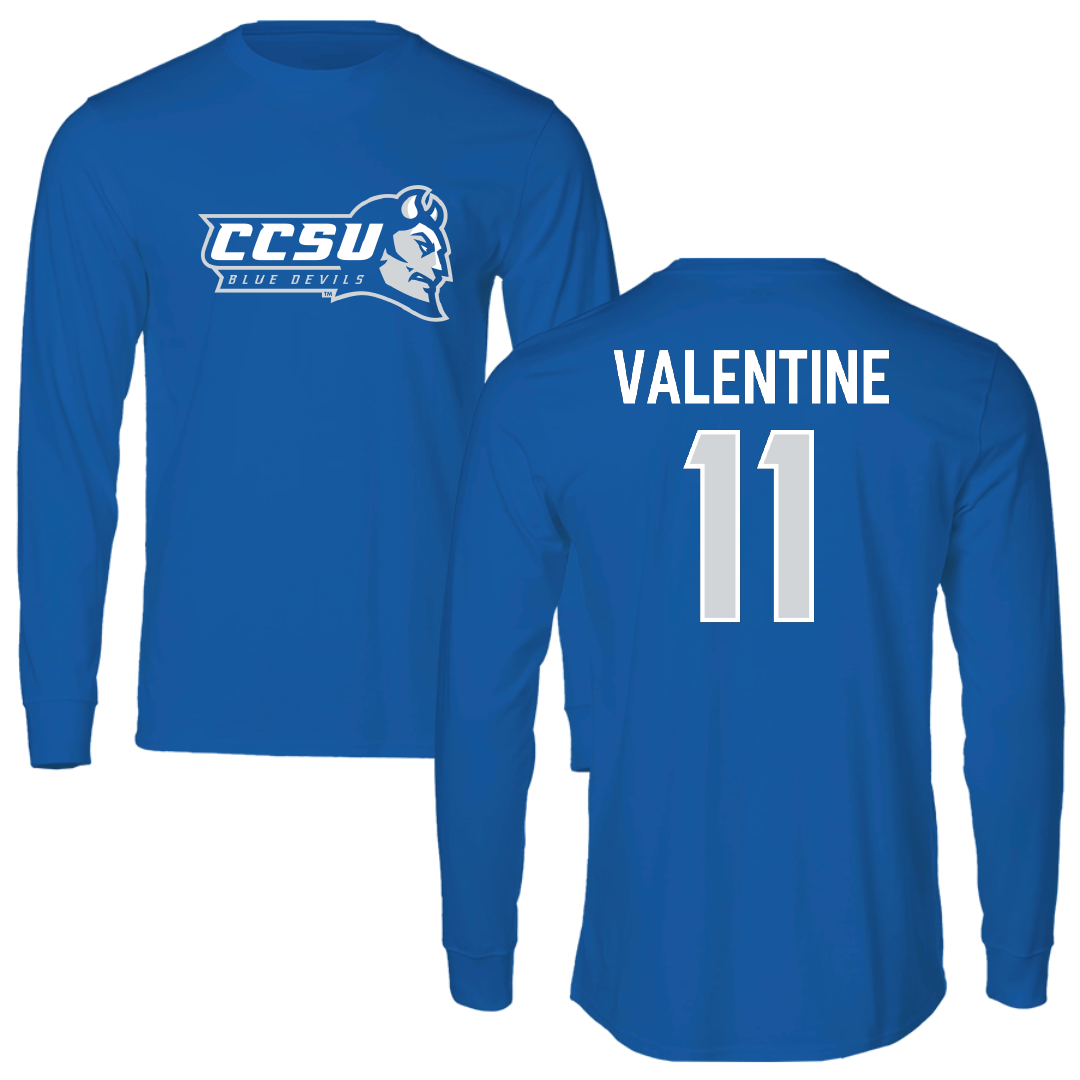 Central Connecticut State University Baseball Blue Devils Long Sleeve - #11 Donte Valentine