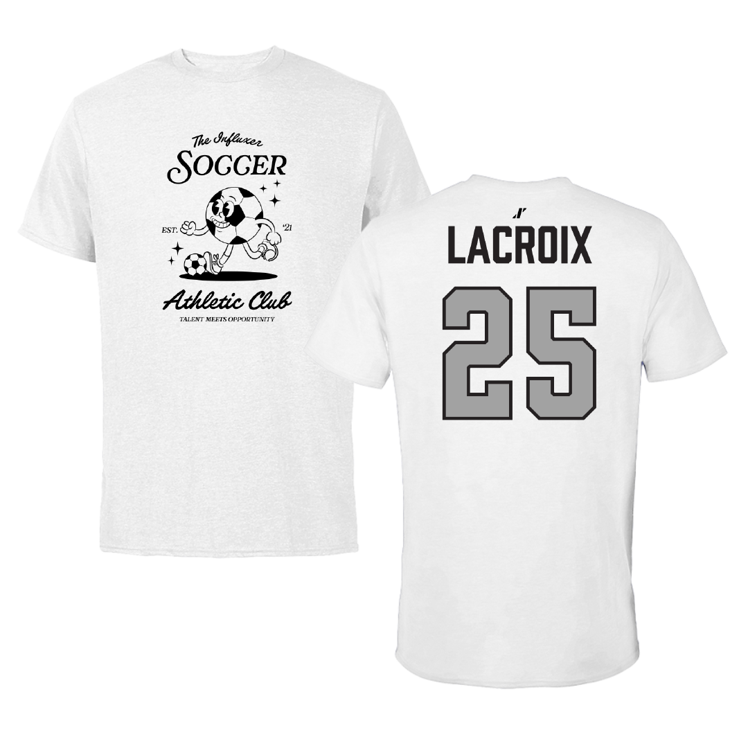 Soccer (M) White Influxer Athletic Club Tee - #25 Noah Lacroix