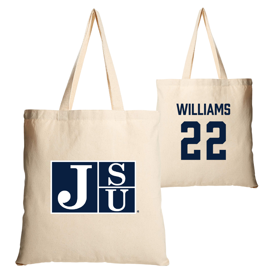 Jackson State University Baseball Tan Canvas Tote Bag - #22 Isaiah Williams