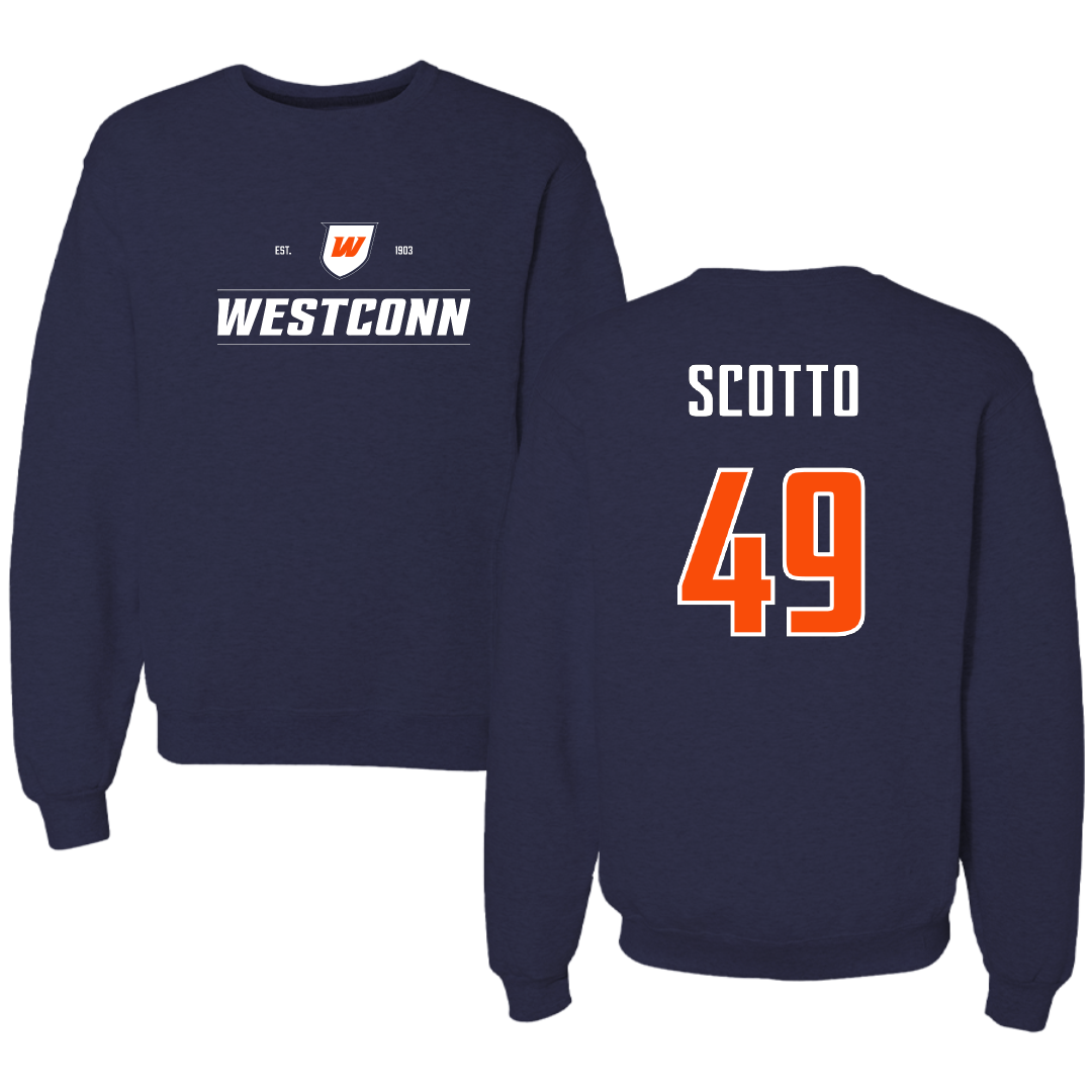 Western Connecticut State University Baseball Navy General Crewneck - #49 Gregory Scotto