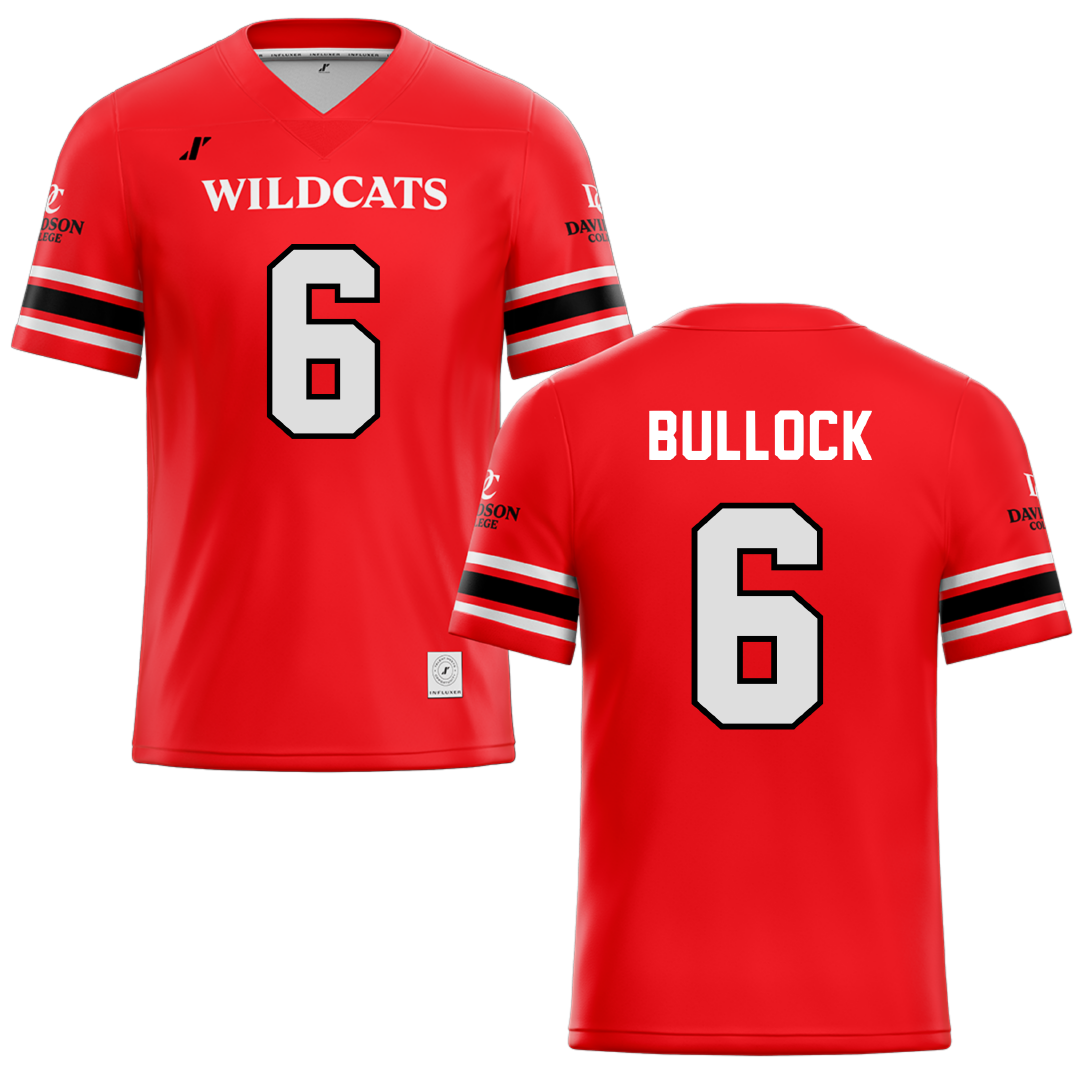Davidson College Red Football Jersey - #6 Casey Bullock