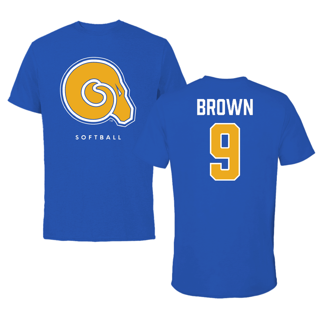 Albany State University Softball Blue Tee - #9 TyJanae Brown