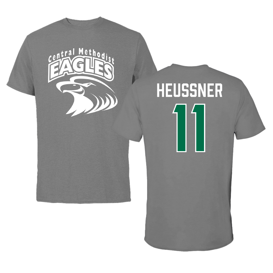 Central Methodist University Basketball (M) Dark Gray Tee - #11 Gage Heussner