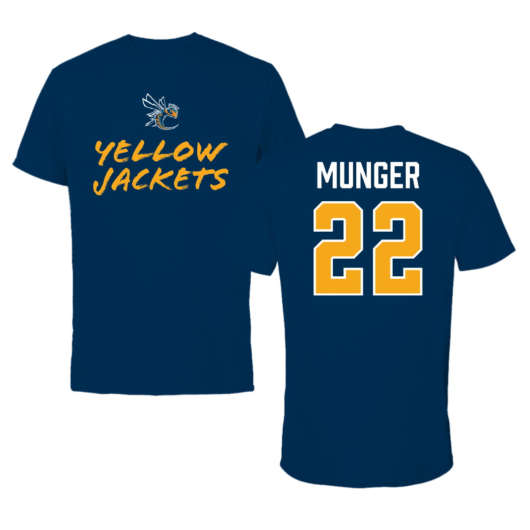 Cedarville University Basketball Navy General Performance Tee - #22 Justin Munger