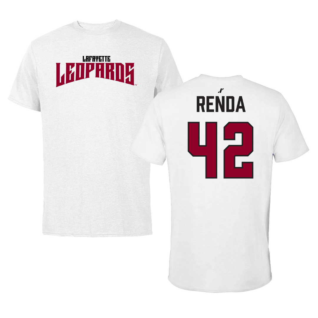Lafayette College Football White Classic Tee - #42 Will Renda