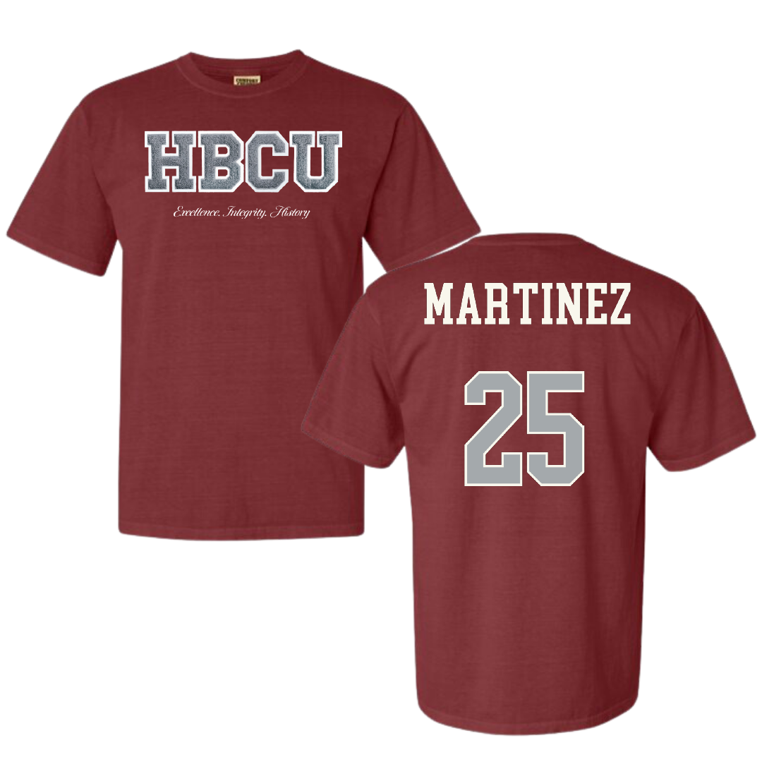 Alabama A&M University Volleyball (W) Maroon HBCU Varsity Comfort Colors Tee - #25 Wendy Martinez