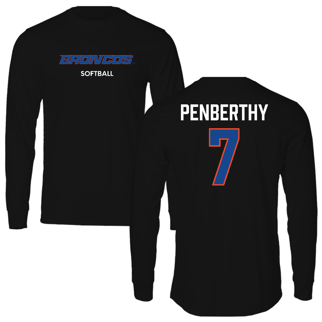 Boise State University Softball Black Long Sleeve - #7 Kate Penberthy
