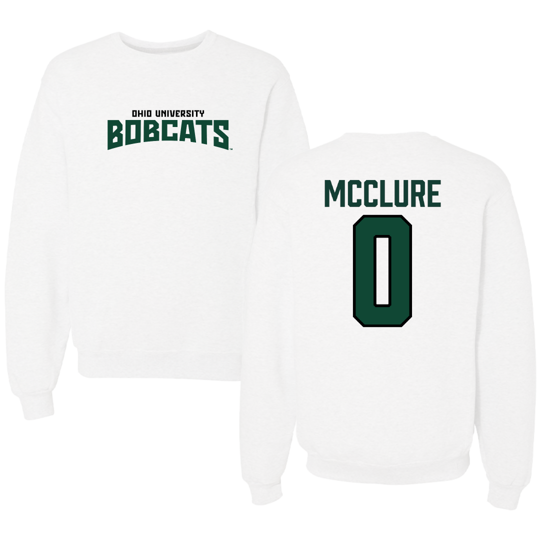 Ohio University Basketball White Classic Crewneck - #0 Jaya  Mcclure