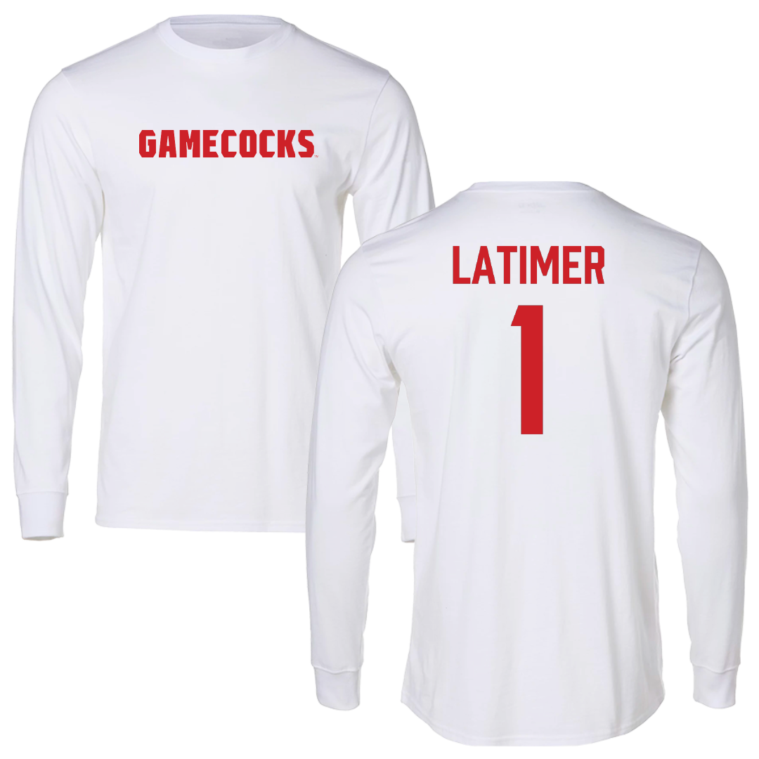 Jacksonville State University Football White Performance Long Sleeve - #1 Geimere Latimer