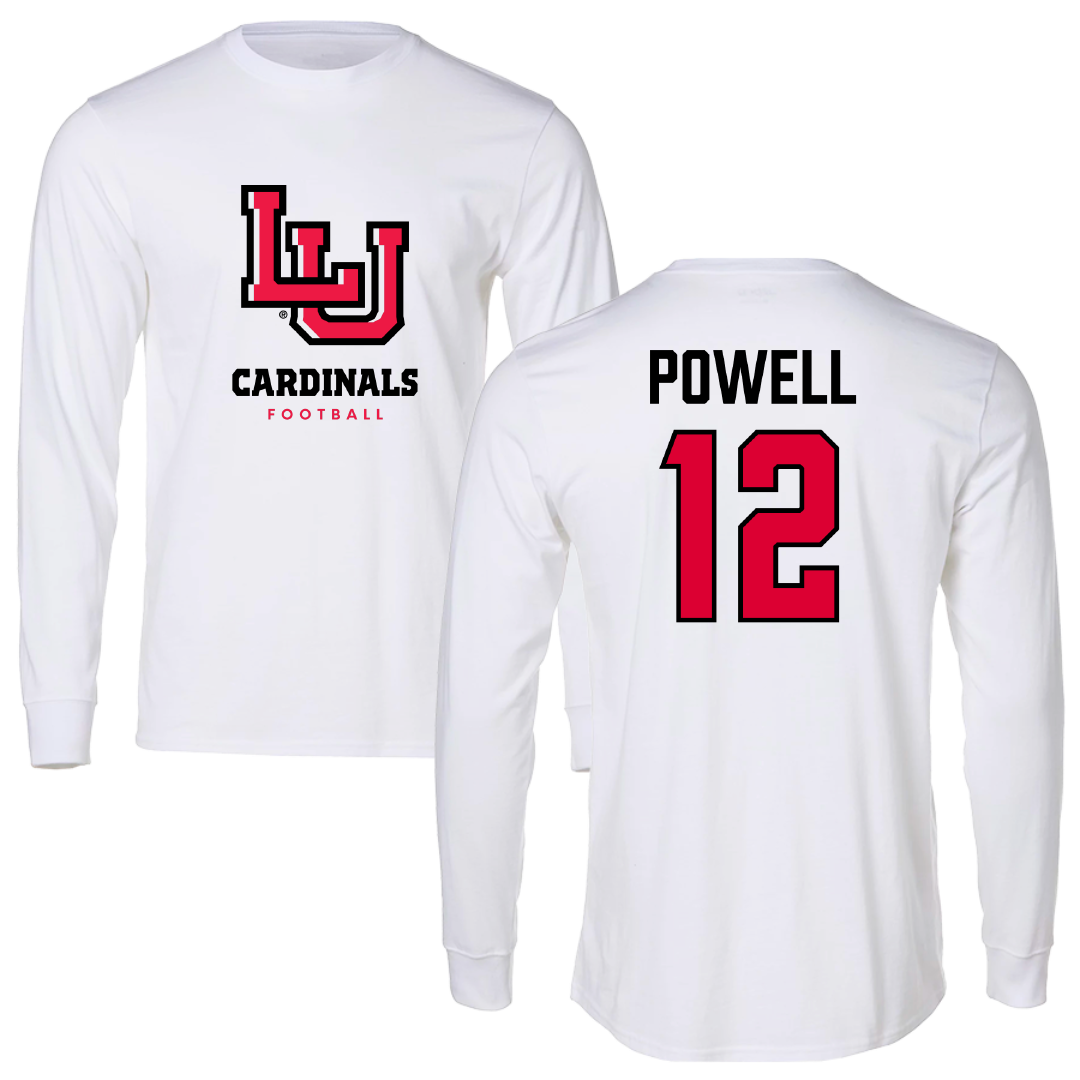 Lamar University Football White Performance Long Sleeve - #12 Lucas Powell