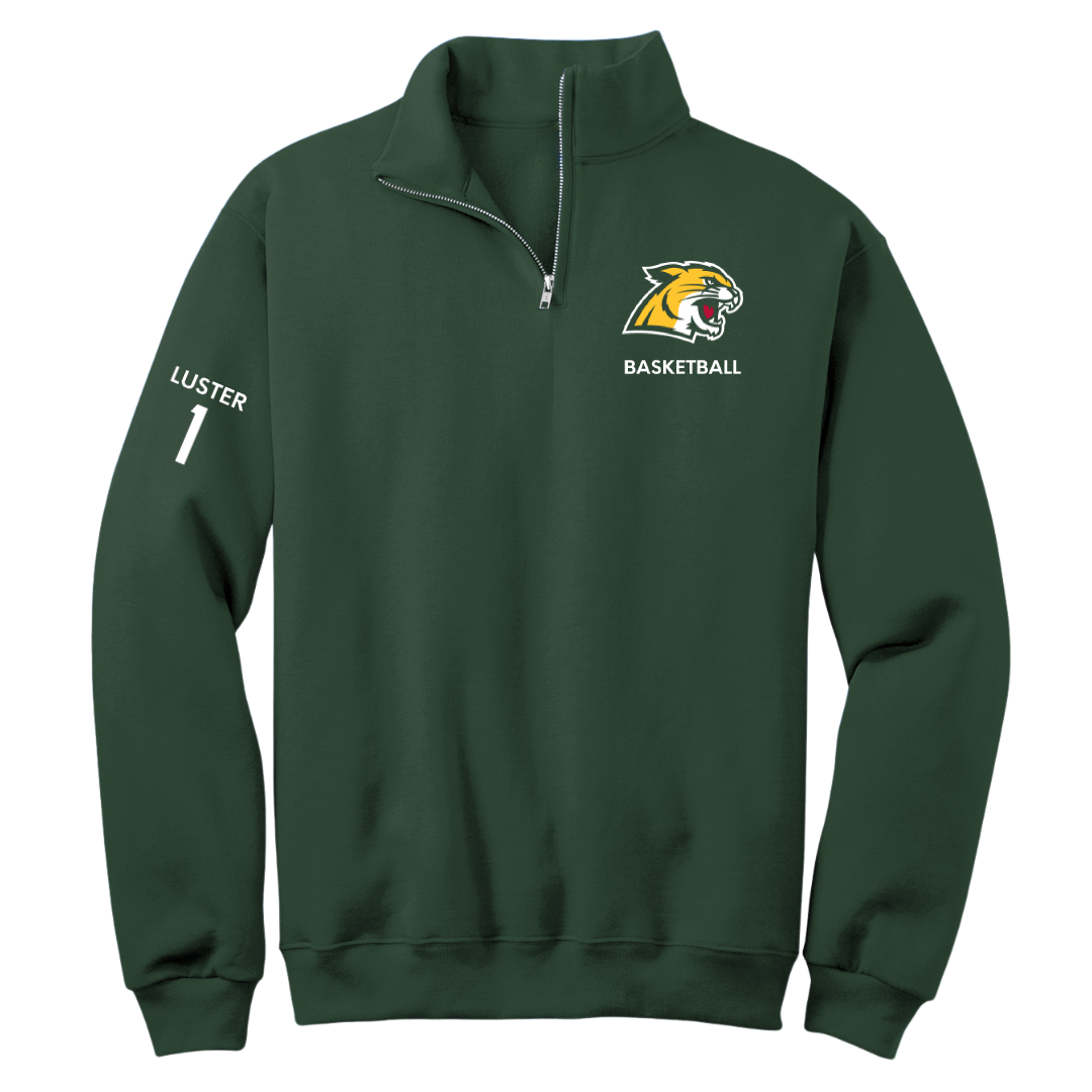 Northern Michigan University Basketball (M) Forest Green Quarter-Zip - #1 Biggie Luster