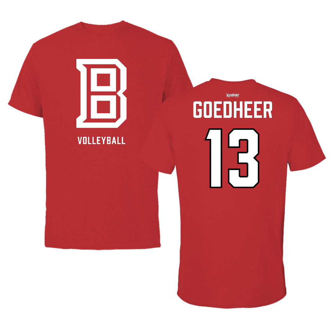 Bradley University Volleyball (W) Red Block Tee - #13 Adeline Goedheer