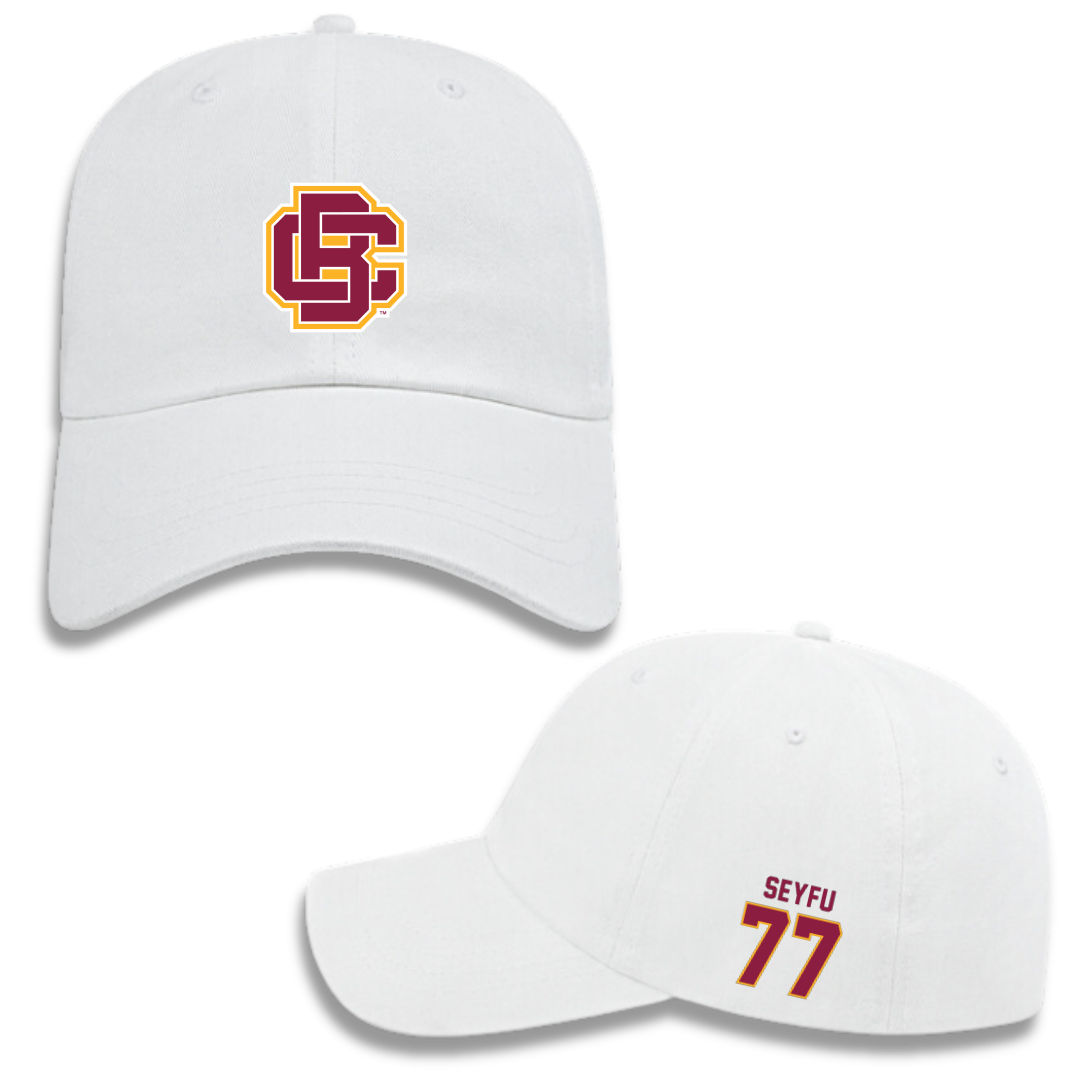 Bethune-Cookman University Football White Hat - #77 Surafel Seyfu
