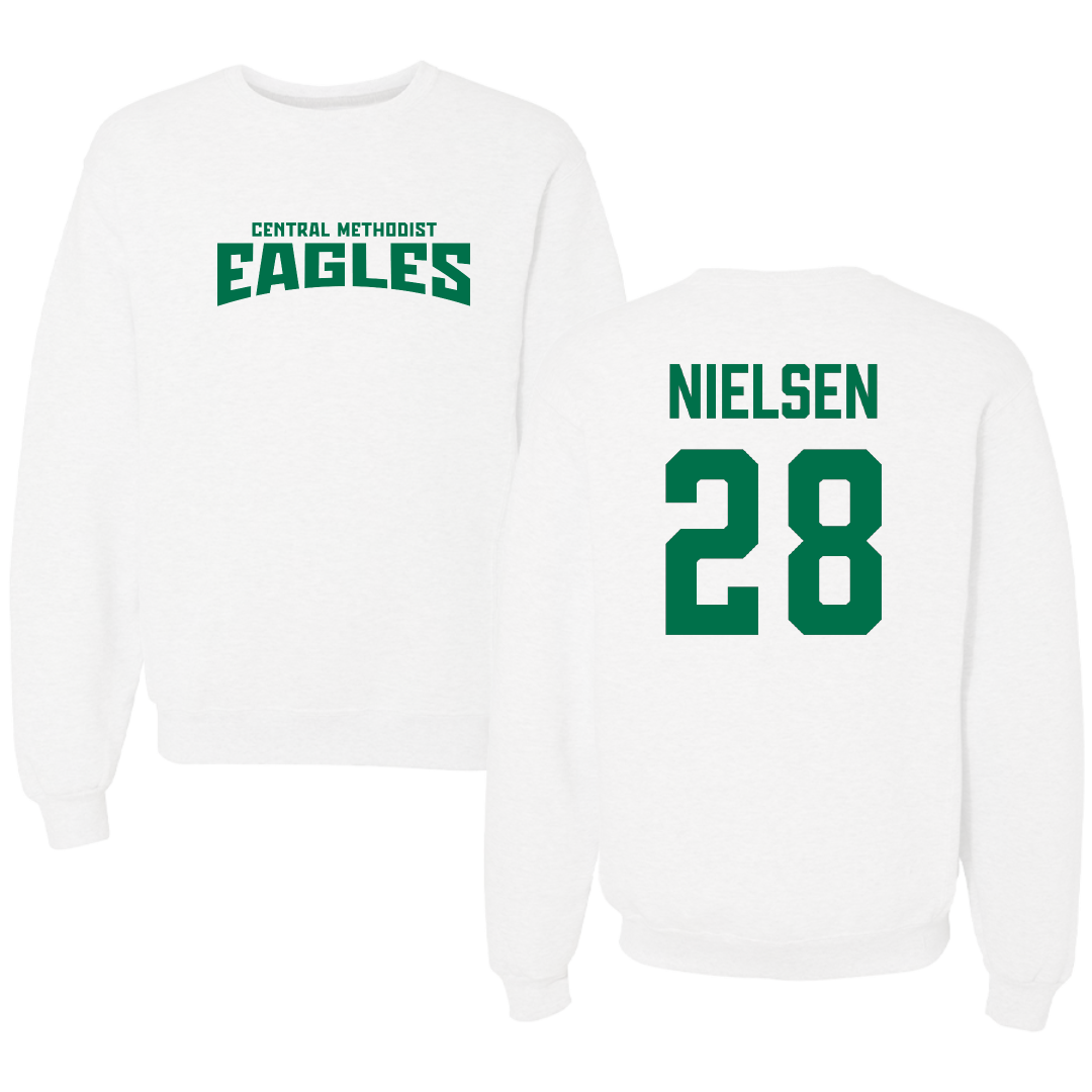 Central Methodist University Baseball White Classic Crewneck - #28 Aidan Nielsen