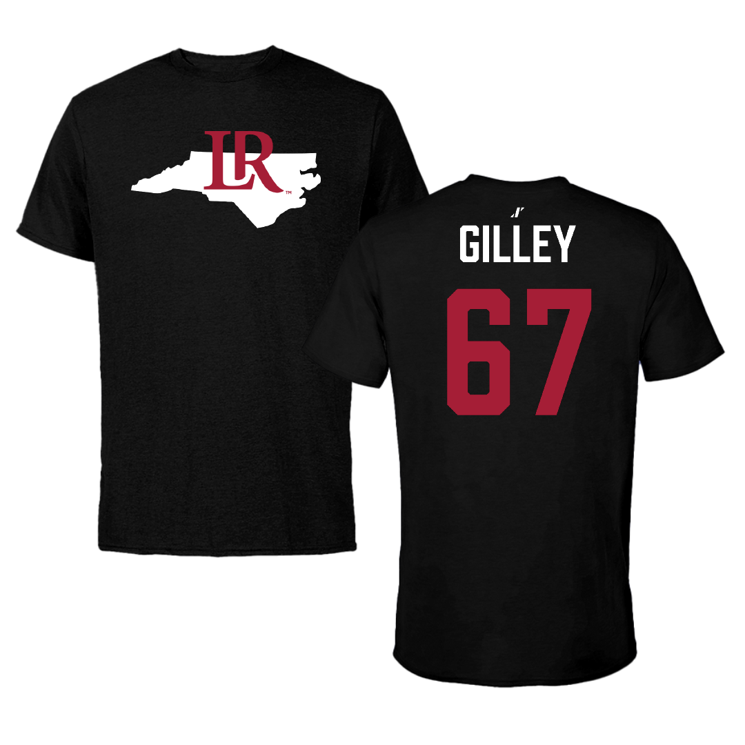 Lenoir-Rhyne University Football Black State Performance Tee - #67 Nathan Gilley