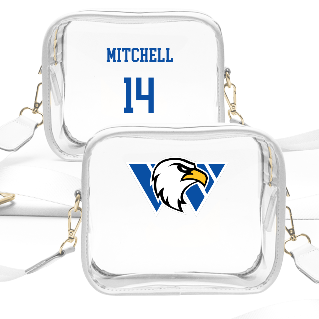 Williams Baptist University Softball White Clear Stadium Bag - #14 Sutton Mitchell