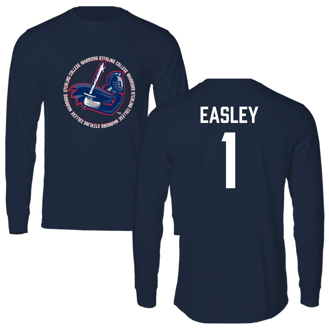 Sterling College Football Navy General Performance Long Sleeve - #1 Jayeden Easley