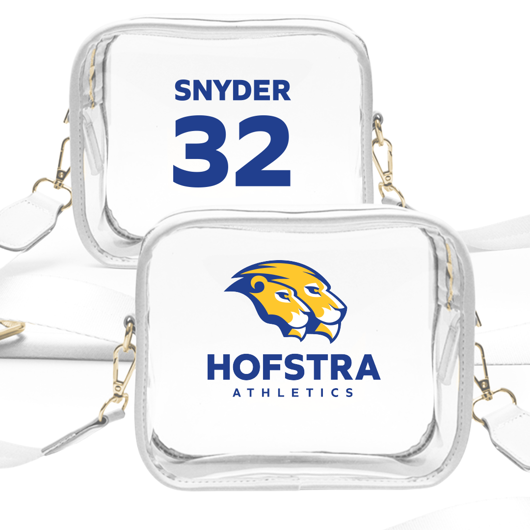 Hofstra University Baseball White Clear Stadium Bag - #32 Trenton Snyder