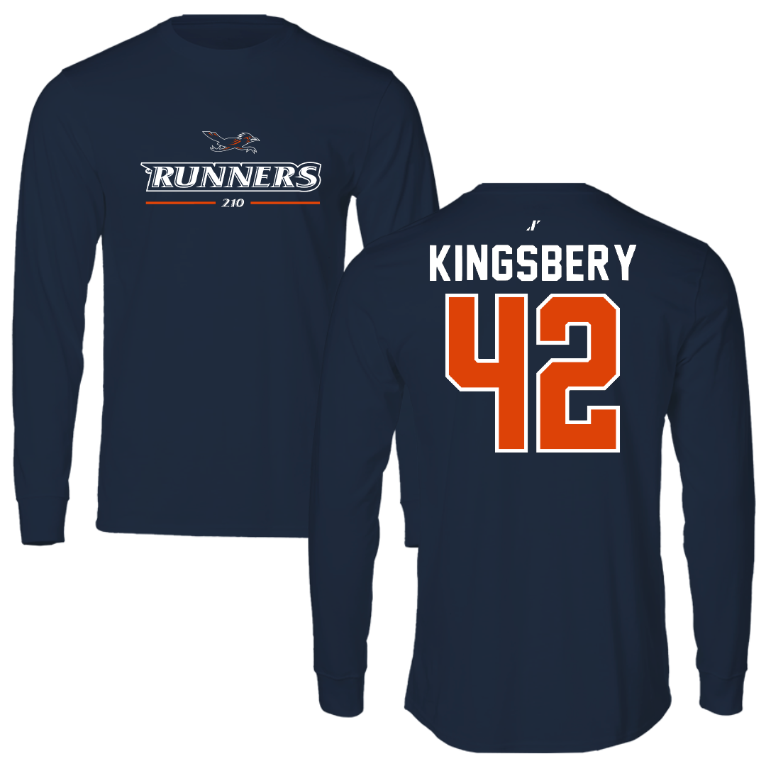 University of Texas at San Antonio Baseball Navy General Performance Long Sleeve - #42 Fischer Kingsbery