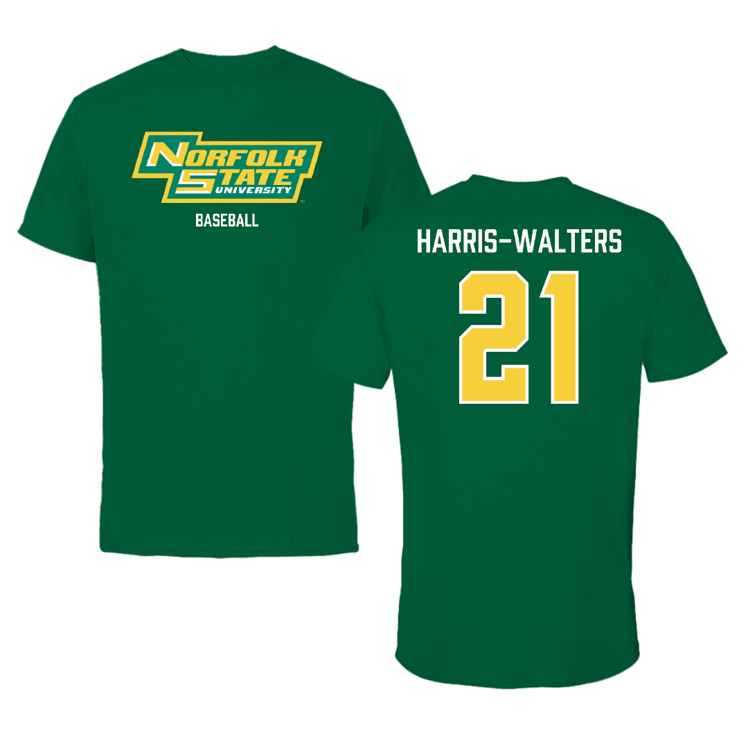 Norfolk State University Baseball Green Tee - #21 Sean Harris-Walters