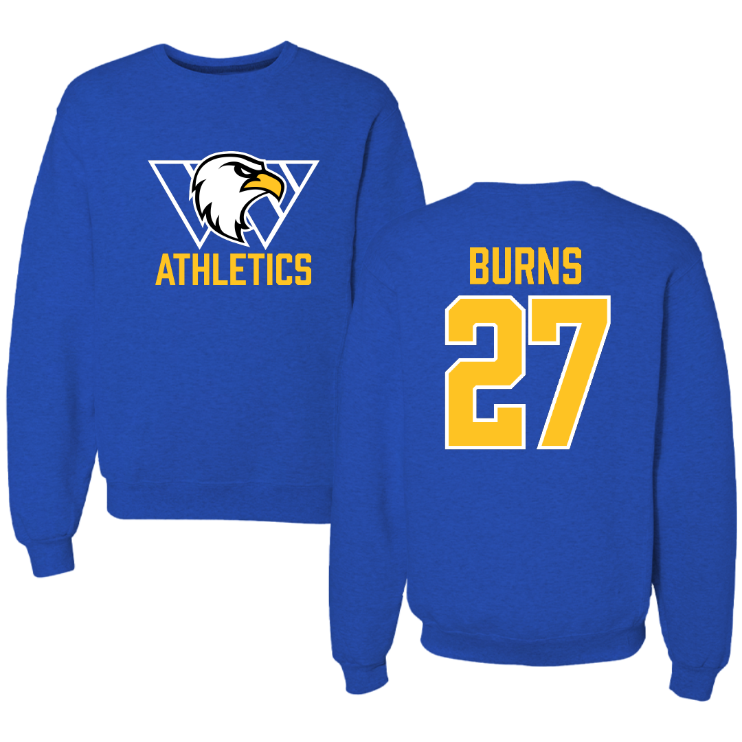 Williams Baptist University Baseball Blue Crewneck - #27 Noah Burns