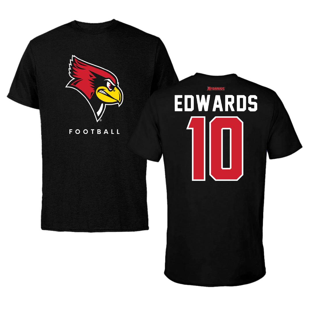 Illinois State University Football Black Performance Tee - #10 Reese Edwards